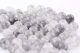 Natural Stone Beads 100pcs 8mm Gloud Grey Quartz Round Genuine Real Stone Beading Loose Gemstone Hole Size 1mm DIY Charm Smooth Beads for Bracelet Necklace Earrings Jewelry Making (Gloud Grey Quartz)