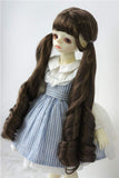 JD330 Hatsune Pony Synthetic Mohair BJD Doll Wig 6-7inch YOSD 7-8inch MSD 8-9inch SD Doll Accessories (Medium Brown, 8-9inch)