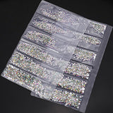 Bememo 3456 Pieces Nail Crystals AB Nail Art Rhinestones Round Beads Flatback Glass Charms Gems
