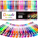Glitter Gel Pens Set 48 Pack with 24 Colored Gel Pen and 24 Refills, Fine Tip Glitter Pens with 40% More Ink for Kids Adults Coloring Books Drawing Doodling Crafts Scrapbooks Bullet Journaling