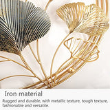 Ainydie 3D Ginkgo Leaf Metal Wall Art Decor, Handmade Ginkgo Leaves Metal Wall Hanging Sculpture, Natural Home Art Decoration for Living Room Bedroom Office Study,110x67cm