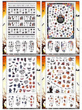 1500+ Halloween Nail Stickers Decals, TOROKOM Self-Adhesive DIY Nail Art Stickers 3D Nail Design Decals for Halloween Party, Pumpkin/Witch/Bat/Ghost/Skull Halloween Nail Decorations