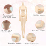 BJD Ball Jointed Doll 37CM Princess DIY Dress Up Change Makeup Toy Moveable Joints Body Female Figure Body 3D Real Eyes