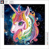 MXJSUA DIY 5D Special Shape Diamond Painting by Number Kit Crystal Rhinestone Round Drill Art Craft for Home Wall Decor 12X12In Colored Unicorn