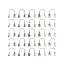 200pcs Silver Color Brass Wire Guardian and Protectors U Shape Accessories for Jewelry Making (4x5x1mm)