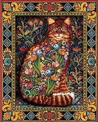 TOCARE Large 5D Diamond Painting Kits for Adults Kids 16x20Inch/40x50cm Full Drill Embroidery Dotz Kit Home Wall Art Decor, Magic Cat