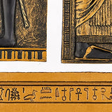 Design Toscano WU968075 Egyptian Temple Steles Tutankhamen, Isis and Horus Wall Sculpture Plaques, 10 Inch, Set of Three, Black and Gold