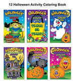4E's Novelty 24 Pc Halloween Coloring Activity Book & Halloween Crayons (12 of Each) Great Crafts for Kids, Party Favors, Goodie Bag Fillers, Halloween Games Prizes (24 Pc Set)