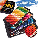 160 Professional Watercolor Pencils, Watercolor Pencil Set for Coloring Books, Artist Pencils Set, Premium Artist Soft Series Lead with Vibrant Colors for Sketching,Shading & Coloring in Tin Box