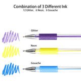 [48 Pack] Glitter Gel Pens Set,24 Pen Plus 24 Refills Colored Pen Ballpoint Art Marker Set for Kid Doodling Scrapbooking Drawing Sketching,Anime,Artist Illustrating Technical Drawing,Office Documents