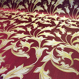 Jacquard Damask Bloom Brocade Fabric 118'' Wide (Burgundy / Gold)