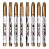 Looneng Metallic Marker Pens, Gold Metallic Permanent Markers for DIY Scrapbooking, Crafts, Artist Illustration, Value Set of 8