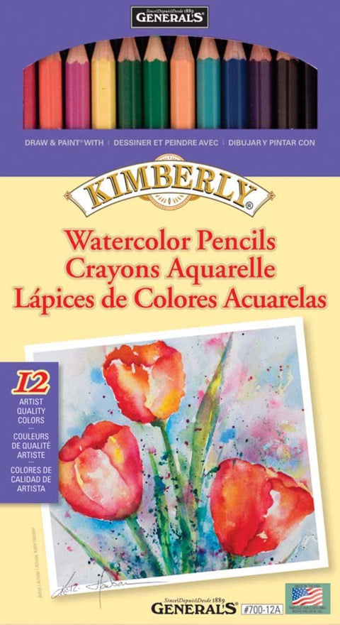 General Pencil Kimberly Watercolor Pencils 12/Pkg-Assorted Colors