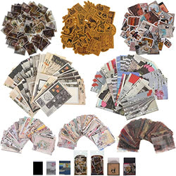 670 Pcs Vintage Scrapbook Paper and Washi Stickers Vintage Scrapbooking Journaling Supplies Junk Journal Aesthetic Decorative Paper Stamp Stickers for Journaling Scrapbooking Notebook (Flowers Style)