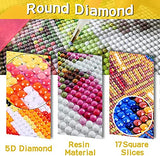Diamond Painting Kits for Adults,Diamond Art Full Drill Round Crystal Diamond Suitable Home Wall Decor Gift, 5D Diamond Dots Scary Pumpkin DIY 12x16inch. (Scary Pumpkin)