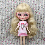 DYNWAVE 3PCS Fashion Doll Clothes, 12inch Doll Girl T-Shirt Pullover Jumper Dress for 1/6 Blythe Licca Dolls Dress Up