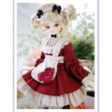 XSHION BJD Doll Girl Clothes, Doll Maid Apron Dress 5 Pcs Set for 1/3 BJD Doll Dress Up ClothingPretend Play Toy