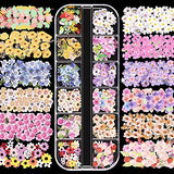 3 Boxes 36 Grids 3D Flowers for Nails 3D Nail Stickers Nail Dried Flowers Decals Nail Design Flowers Sequins for Nail Decoration DIY Crafting