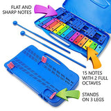 Xylophone 25 Note Chromatic Glockenspiel in Case - Card Set with 23 Songs