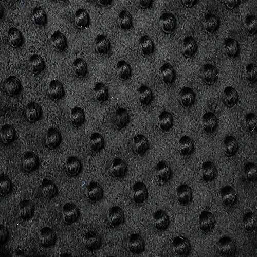 Black Minky Cuddle Dimple Dot Fabric, 60” Inches Wide – Sold By The Yard (FB)