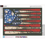 DIY 5D Diamond Painting by Number Kits,Full Drill Crystal Rhinestone Embroidery Pictures Arts Craft for Home Wall Decoration Baseball & American Flag 15.7×11.8Inches
