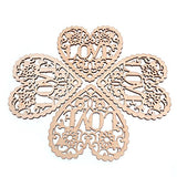 RayLineDo 10pcs Heart Shaped Hollow Design Wooden Embellishments 80MM With Lanyard for Crafting and