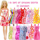 76 PCS Doll Clothes and Accessories for Barbie 11.5 inch Doll 16 Slip Dresses 20 Pair of Shoes 10 Handbags 30 Jewelry Accessories Fashion Outfits Necklace Mirror Earring Crown Hanger in Random