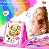 Art Kit, iBayam 222 Pack Drawing Kits Art Supplies for Kids Girls Boys Teens Artist 5 6 7 8 9 11 12, Beginners Art Set Case with Trifold Easel, Sketch Pad, Coloring Book, Pastels, Crayons, Pencils