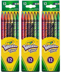 Crayola Twistables Colored Pencils, Assorted Colors 12 ea ( Pack of 3)