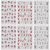 ZJHGDR 6Sheets Funny Nail Art Stickers Decals, Cartoon Clown Nail Decals 3D Self Adhesive Nail Art Supplies Scary Smiling Face Flame Nail Designs Masquerade Nail Art Decorations for Women Girls