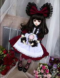 6 PCS Lolita Dress / Outfit Dress Suit 1/4 MSD BJD Dollfie / 100% Custom-made Doll Dress / Wine Red