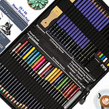 DEHUA ART 57 Pieces Colored Pencils and Sketch Set with A4 Sketch Pad Professional Drawing and Sketching Pencil Set with Portable Case and Delicate Package Sketch Pencils Drawing Art Tool Kit