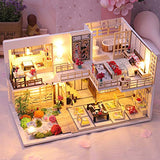 CUTEBEE Dollhouse Miniature with Furniture, DIY Wooden Dollhouse Kit Plus Dust Proof and Music Movement , 1:24 Scale Creative Room Idea (Japanese Style Apartment)