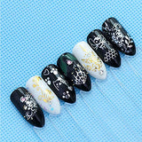AUOCATTAIL 30 Sheets Nail Art Stickers Water Transfer Nail Decals Gold & Silver Mixed Pattern Metallic Nail Stickers Animals Butterfly Lace Moon Star Art Design Nail Decorations