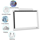 Portable A4 Wireless LED Light Box for Tracing,Battery or USB Port with Felt Bag, 5600 Lux LED Light Table,Gryiyi Tracing Light Boxes for Diamond Painting,Weeding Vinyl (Light Box & Carry Bag)