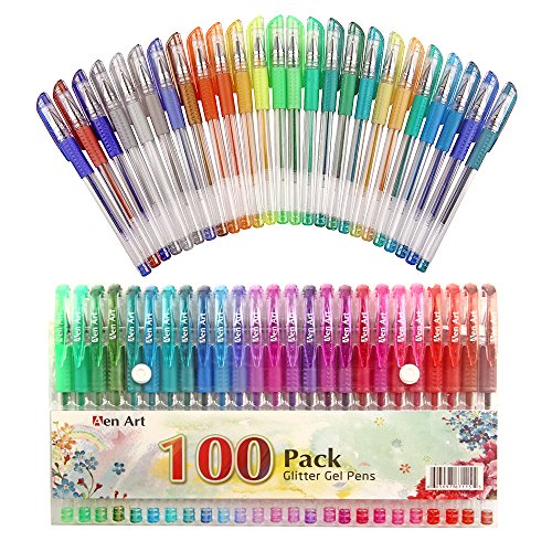 Glitter Gel Pens 100 Color Glitter Pen Set for Making Cards 30% More Ink  Neon Glitter Gel Marker for Adult Coloring Books Journaling Crafting  Doodling Drawing