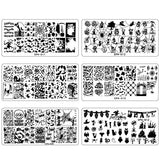 6 Pieces Nail Stamping Plate Image Stamping Templates Kit for DIY Print Manicure Salon Design (Halloween Style)