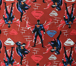 100% Cotton Fabric Quilt Prints DC Comics Superman In Action Red Licensed Sold By The Yard