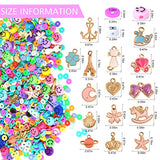 UHIBROS 5815 Pcs Clay Beads for Jewelry Making Kit with Big Pendant Charms 200 Letter Beads 100 Smiley Face Beads Flat Polymer Heishi Beads DIY Crafts Kit, Gifts for Girls 6mm 16 Colors