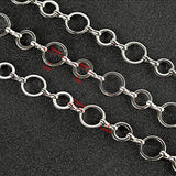 UMAOKANG 13 Feet Silver Jewelry Making Chains, Stainless Steel Circle Cable Necklace Chain with Jump Rings and Lobster Clasps Crafts Chain Bulk