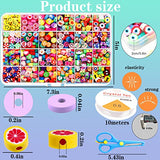 Natonhi 2480 Pcs Polymer Clay Beads for Bracelet Making Kit 24 Styles Cute Smiley Face Flower Fruit Heart Trendy Clay Beads Charms for Jewelry Necklace Earring Making