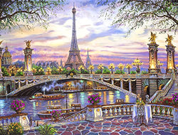 LANDFAIR Diamond Painting Kits - 15x20 inch Round Full Drill Paris Memories Diamond Art Kits for Adults