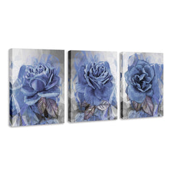 BIL-YOPIN Canvas Wall Art Flowers Painting 12x16inchx3 Pieces Framed Canvas Pictures Prints Contemporary Watercolor Artwork Ready to Hang for Home Decoration Office Wall Décor,3 Panels