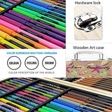 100 Piece Drawing Set for Adults,Kids. Colored Pencils, Watercolors, Crayons, HB Pencils, Professional Art Coloring Drawing Pencils for Beginners & Pro Artists in Wooden Box