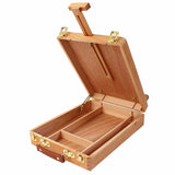 Art Supplies Box Easel Sketchbox Painting Storage Box, Adjust Wood Tabletop Easel for Drawing & Sketching Student