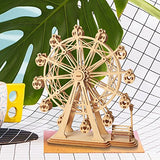 Rolife Ferris Wheel Wooden Puzzle Toy 3D Wooden Model Kits Architecture Kits Great Gifts for Boys,Girls,Women,Children,Adult