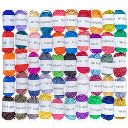 TYH Supplies 50 Skeins Acrylic Yarn Assorted Colors - Perfect for Mini Knitting and Crochet Project