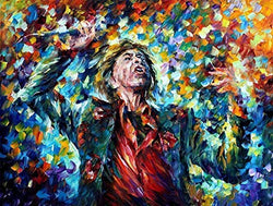 Mick Jagger — PALETTE KNIFE Portrait Contemporary Artist Oil Painting On Canvas By Leonid Afremov Studio - Size: 40" x 30" (100cm x 75cm)
