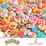 RayLineDo 200pcs Buttons- Mixed Colours of Various Plain Round DIY Buttons for Sewing and