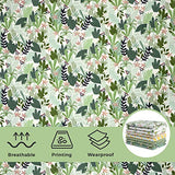 Aubliss 8pcs Fat Quarter Fabric Bundles 20'' x 20''(50cm x 50cm) Cotton Craft Fabric Pre-Cut Squares Sheets for Patchwork Sewing Quilting Fabric(Green Floral)